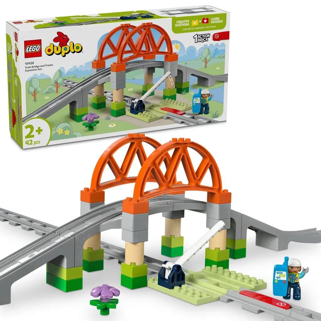 Levně LEGO® DUPLO® 10426 Železniční most a koleje – rozšiřující sada