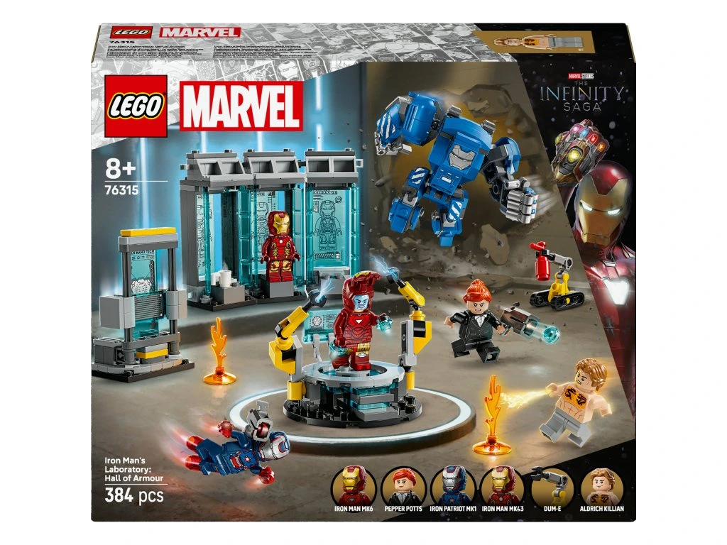 Levně LEGO® | Marvel 76315 Iron Man a jeho laboratoř: Síň brnění