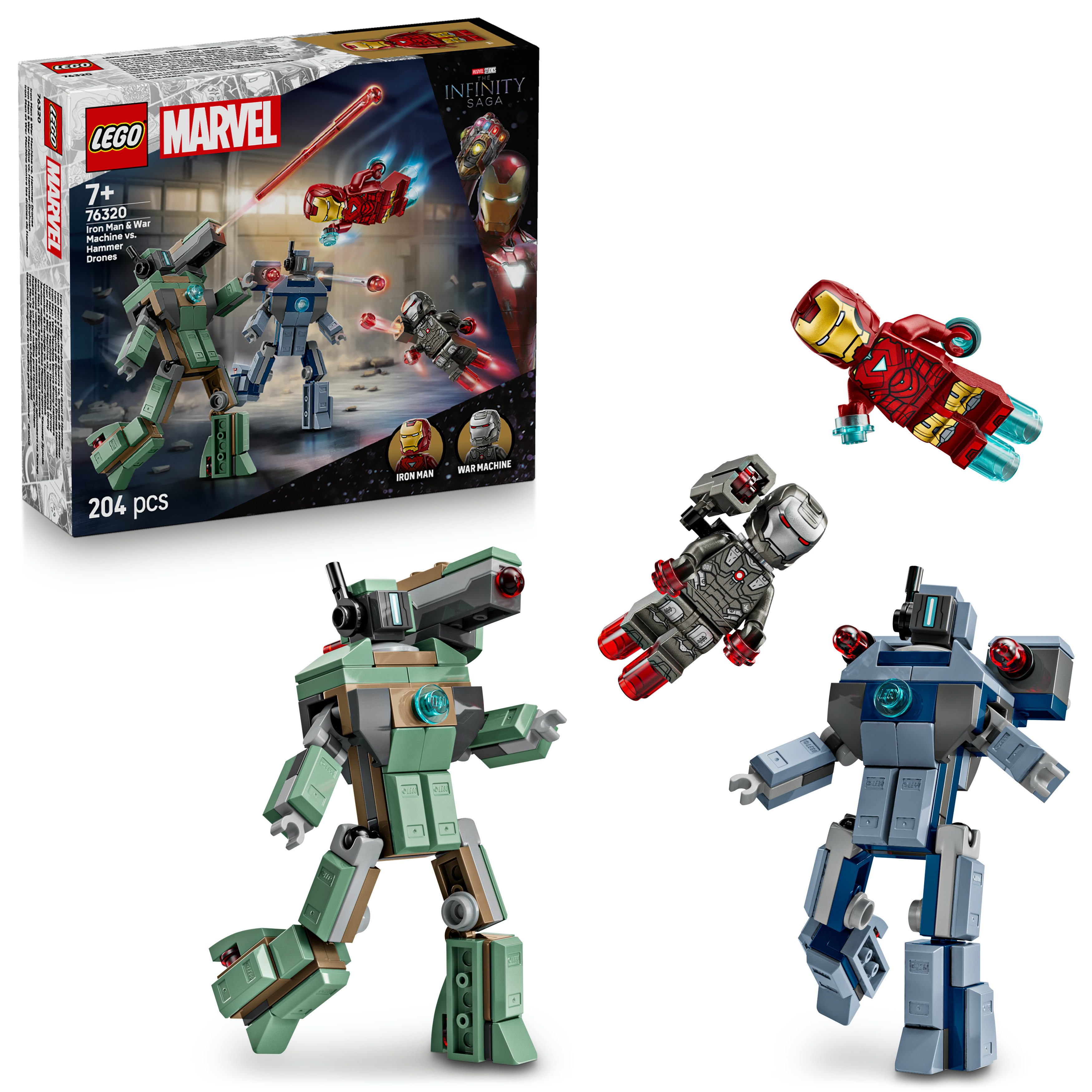 Levně LEGO® Marvel 76320 Iron Man a War Machine vs. Hammerovy Drony