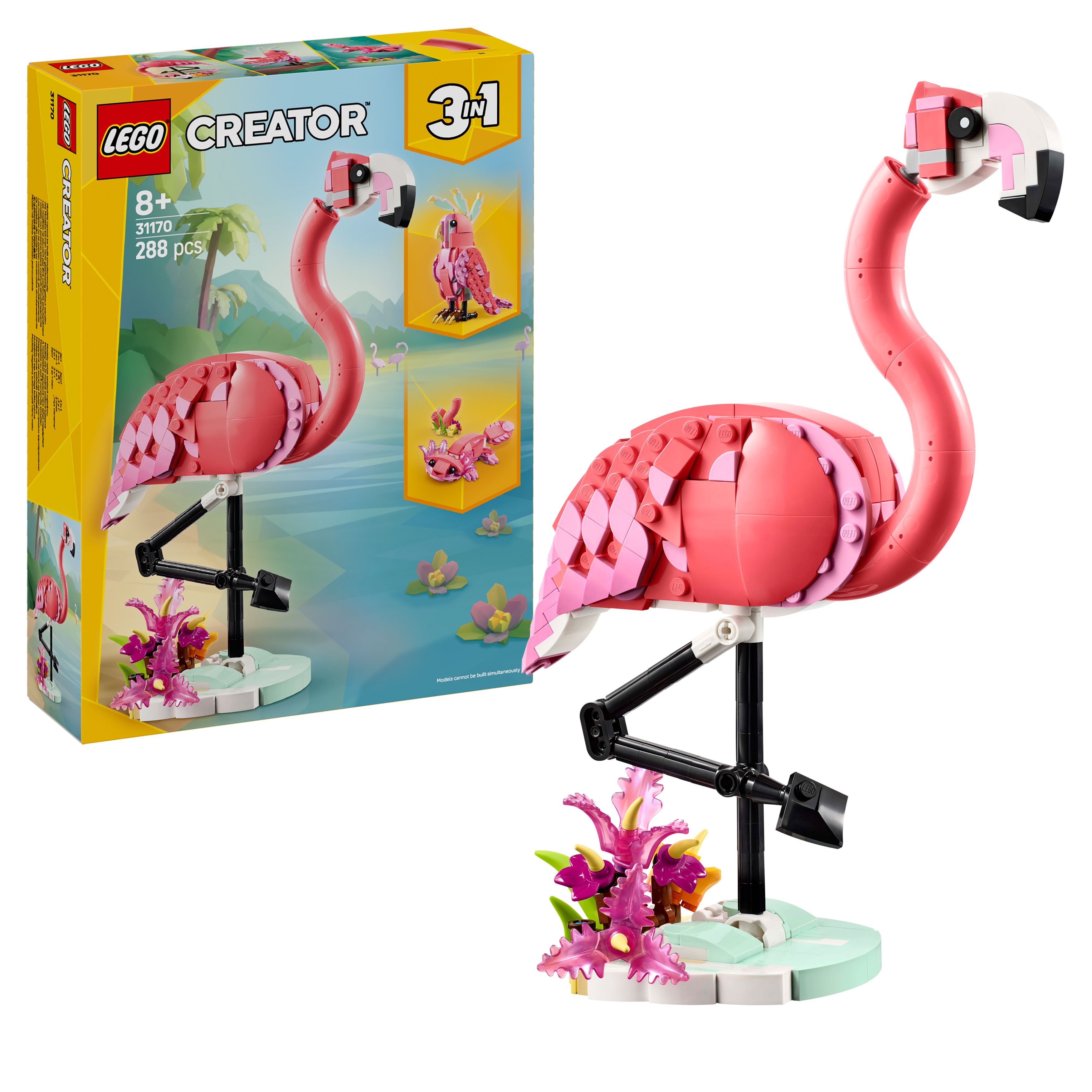 Levně LEGO® Creator 3 v 1 31170 Divoká zvířata: Růžový plameňák