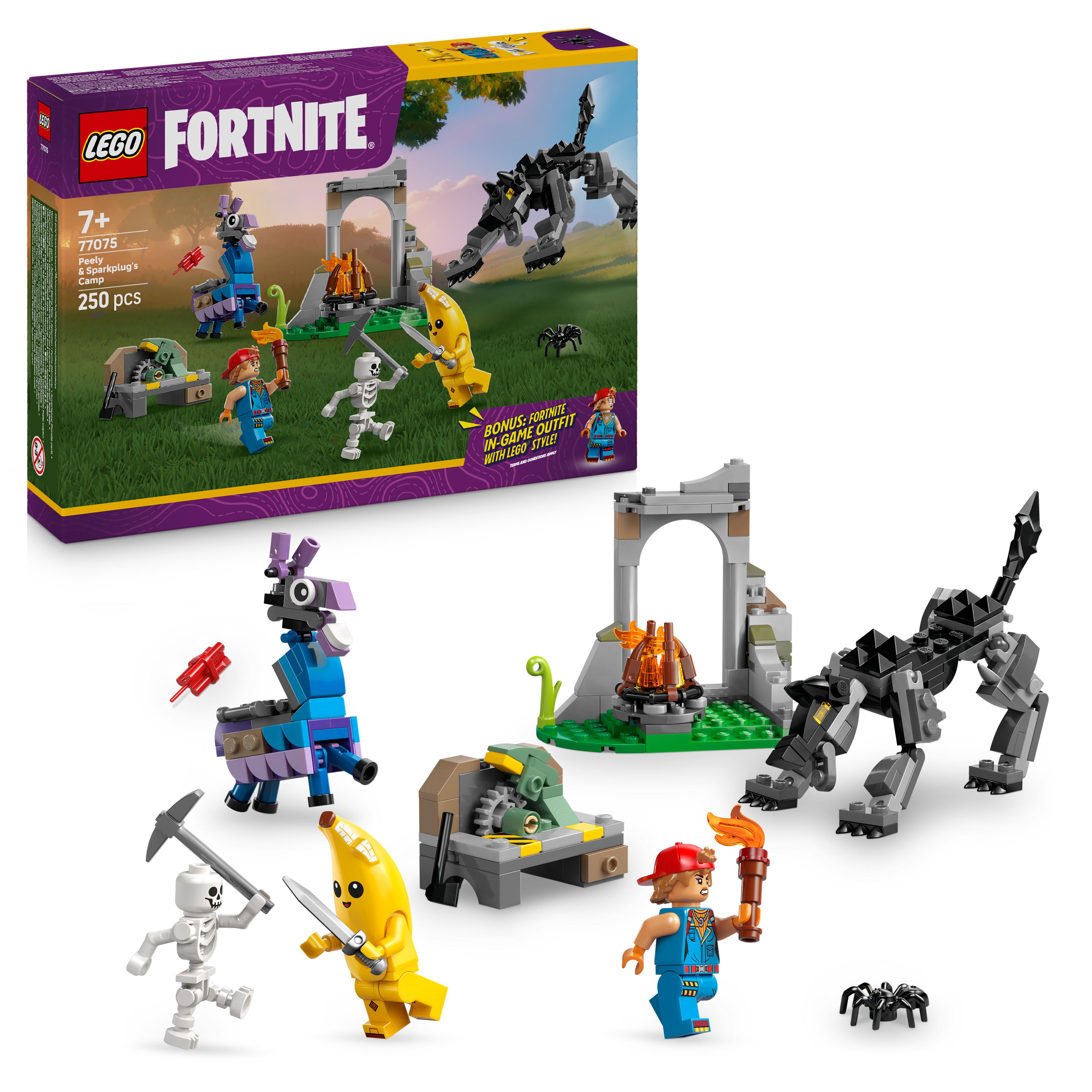 LEGO Fortnite  77075 Peely a Sparkplug a jejich tábořiště