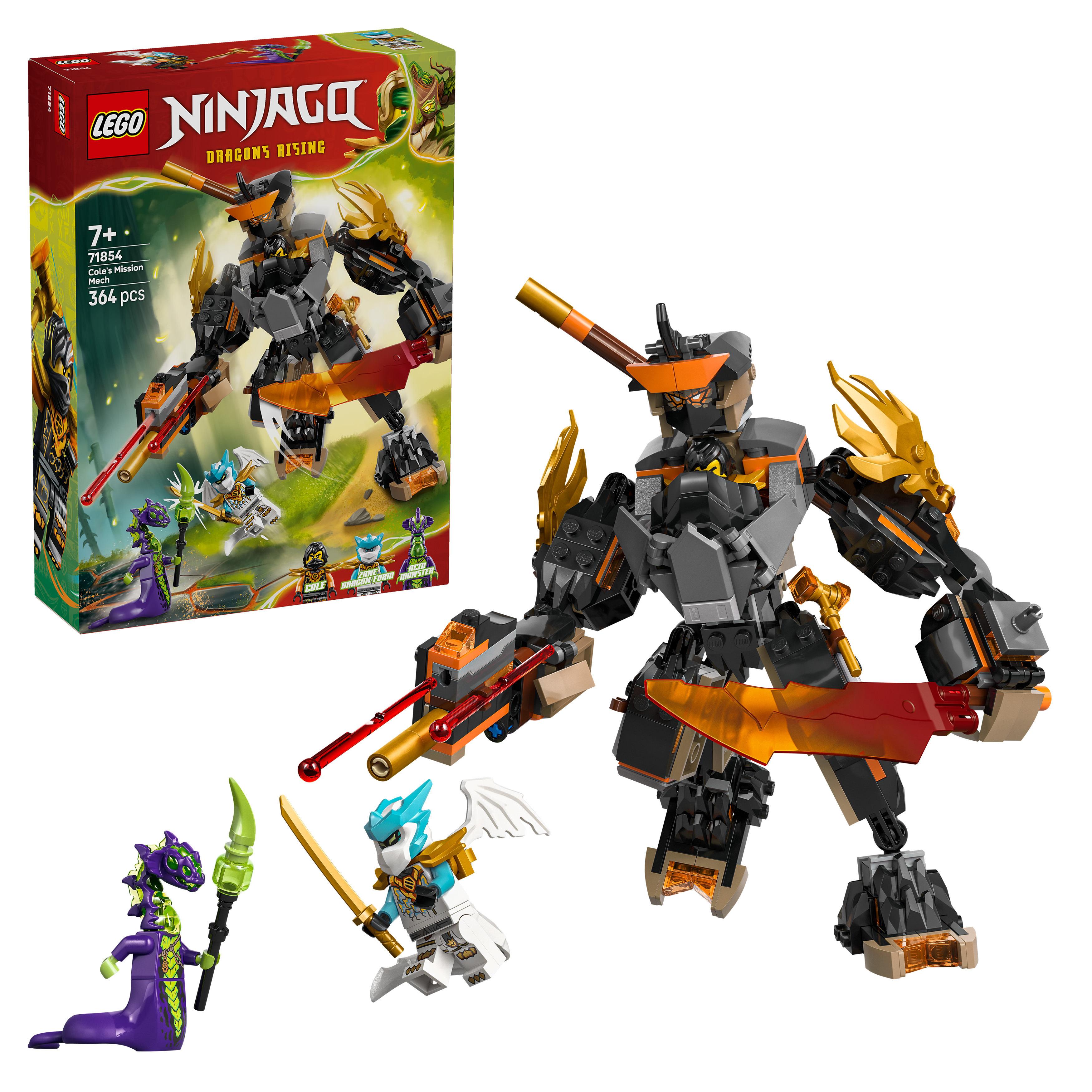 Levně LEGO® NINJAGO® 71854 Coleův expediční robot a dračí Zane