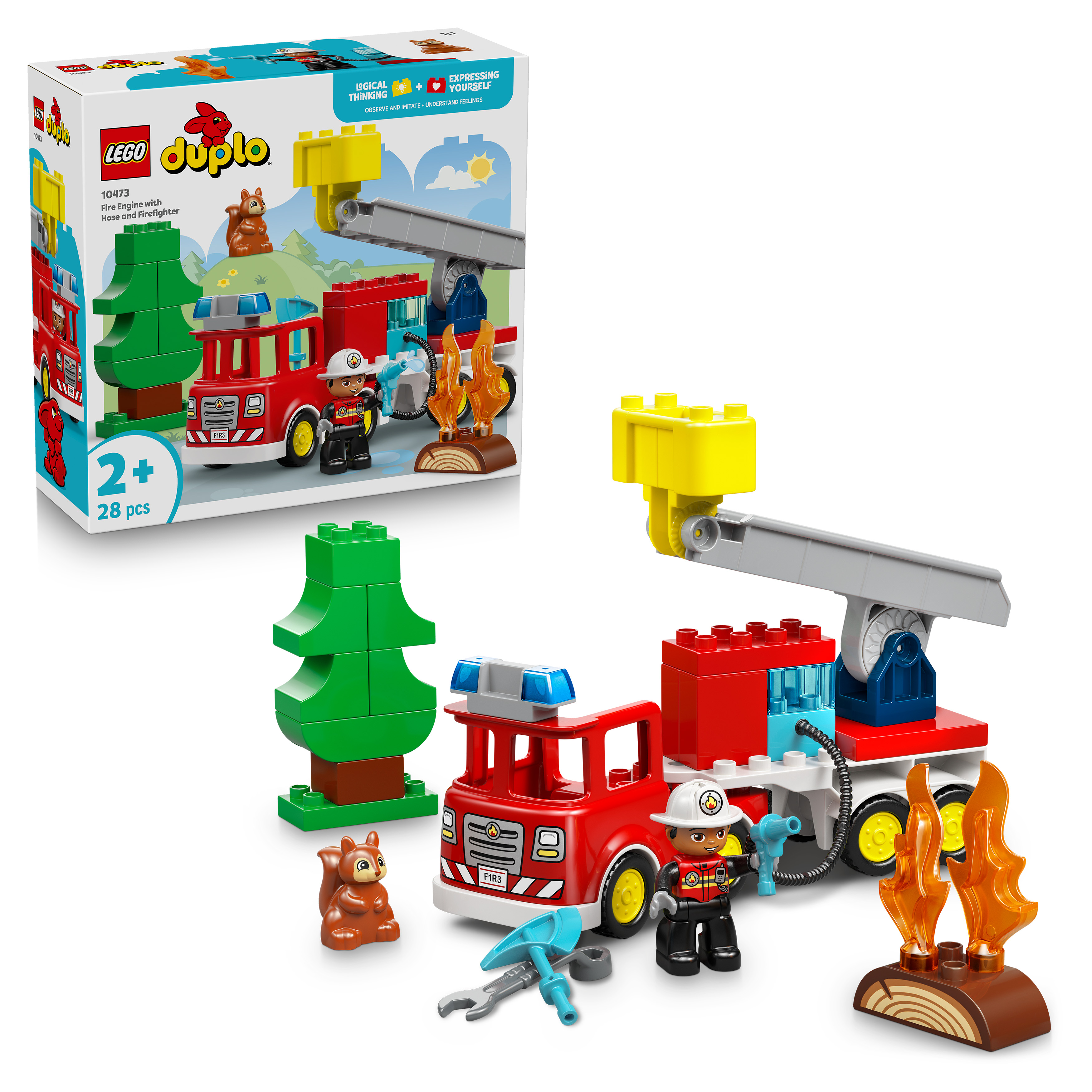 Levně LEGO® DUPLO® 10473 Hasičské auto s hadicí a hasičem