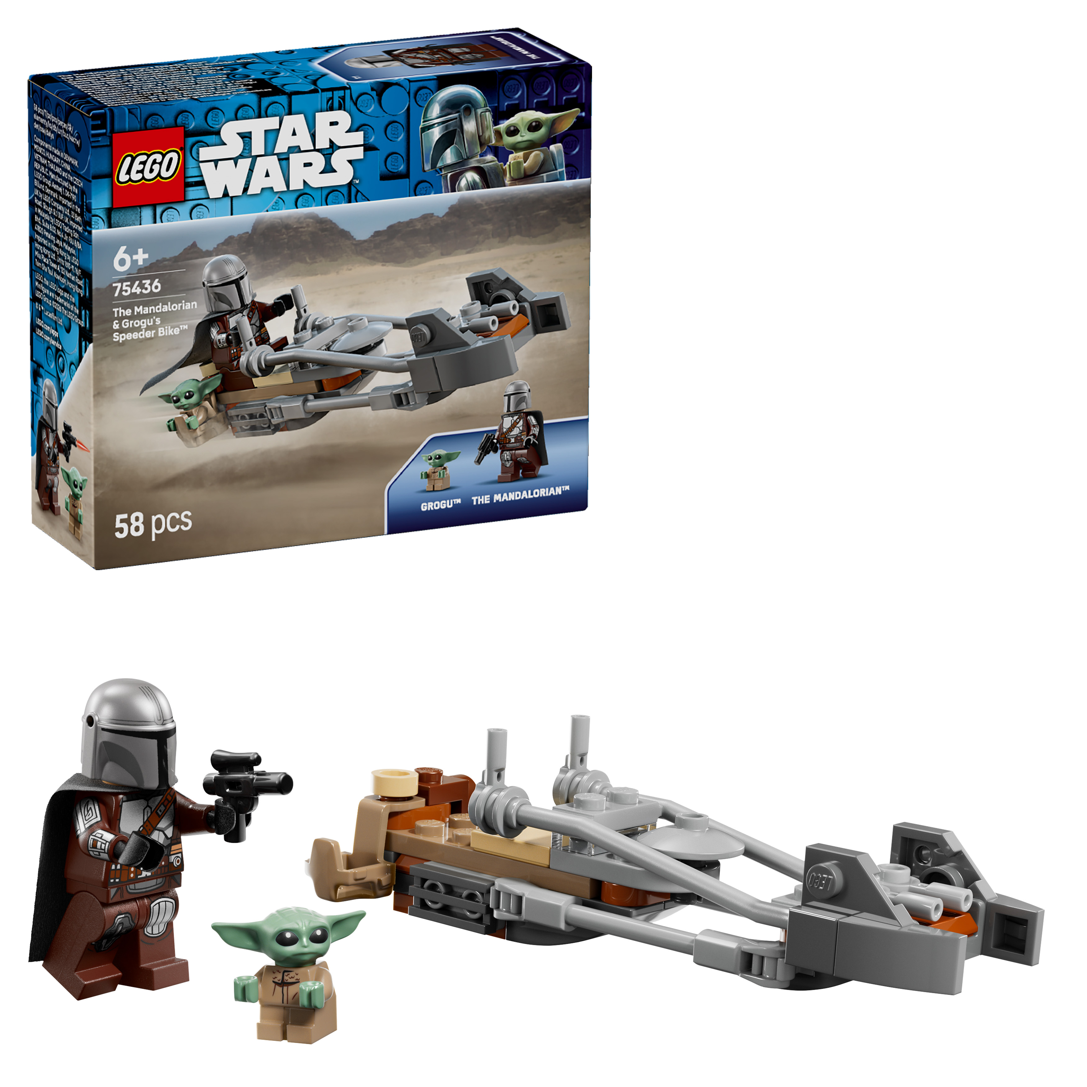 Levně LEGO® Star Wars™ 75436 Mandalorian a Grogu a spídrová motorka