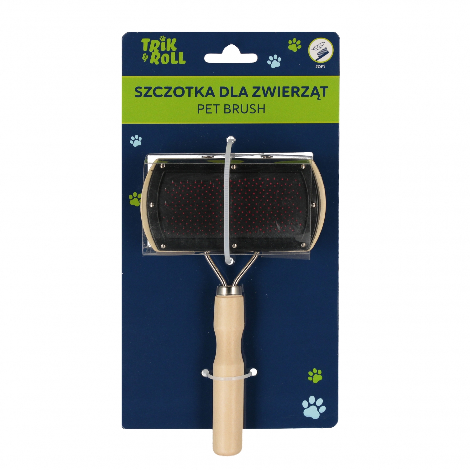 Dvojstranný přírodní kartáč pro zvířata