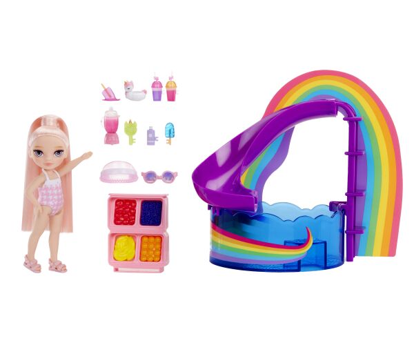 Rainbow High Sada s malou sestřičkou – bazén