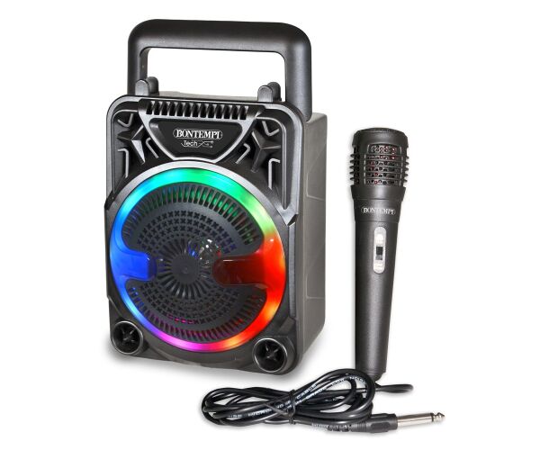 Bontempi Bezdrátový reproduktor s mikrofonem a RGB osvětlením 11,5x19x9 cm