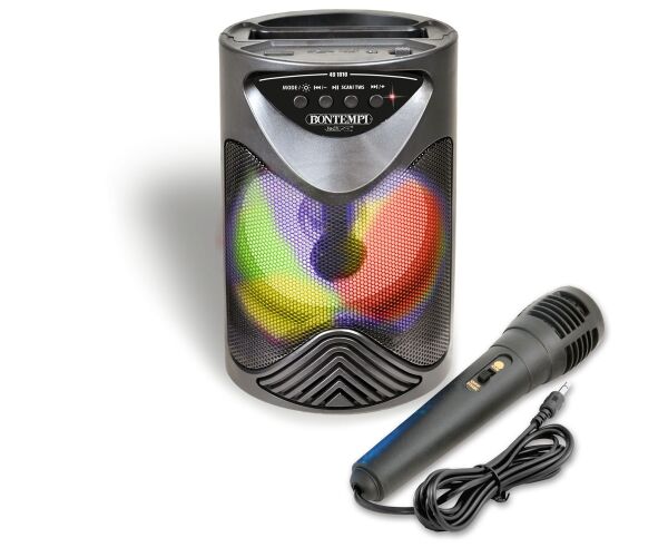 Bontempi Bezdrátový reproduktor s mikrofonem a RGB osvětlením 12,5x12,5x18 cm