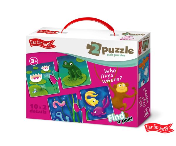 Far Far Land Puzzle párovací domečky zvířat