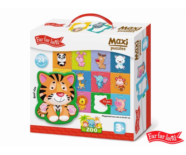 Far Far Land Maxi Puzzle Zoo 24 dílků 61x47 cm