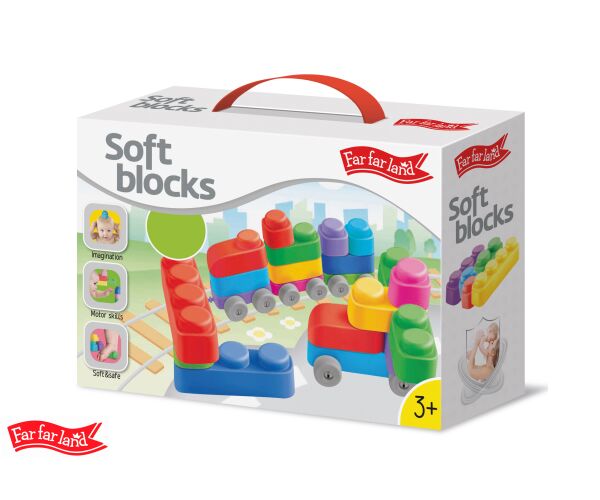 Far Far Land Stavebnice barevná měkká 21 bloků
