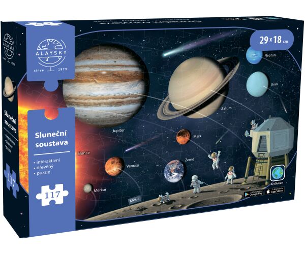 Alaysky's Interaktivní dřevěné puzzle Sluneční soustava A4 CZ 117