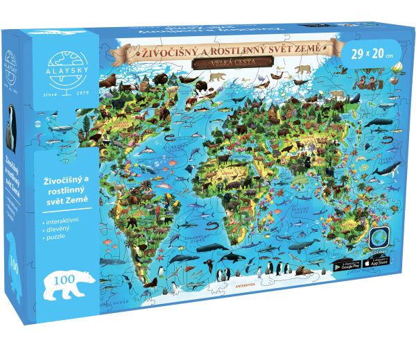 Alaysky's Interaktivní dřevěné puzzle Flora & Fauna A4 AR CZ 100