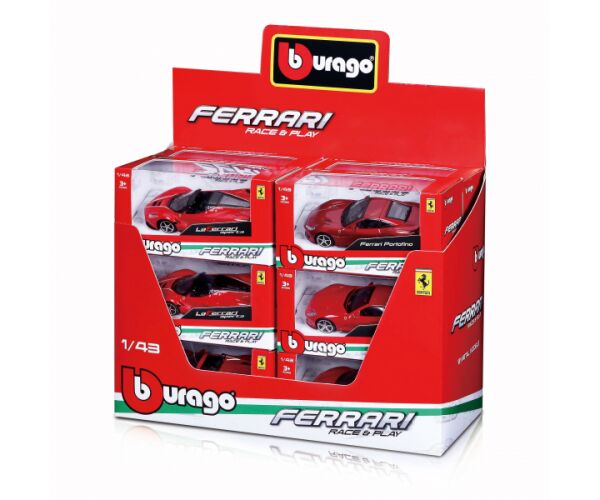 Bburago Ferrari Race & Play 1:43, různé druhy