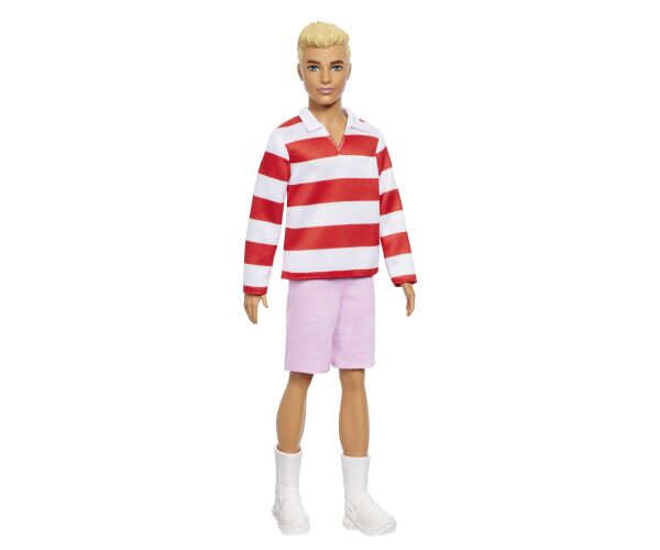BRB MODEL KEN - ČERVENOBÍLÉ PROUŽKOVANÉ TRIKO