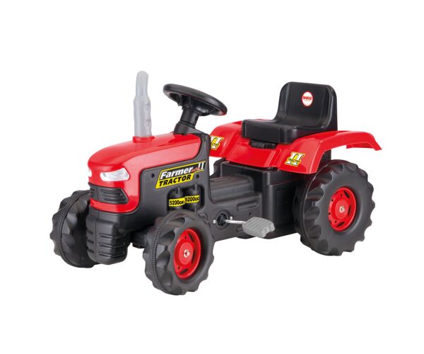 Velký šlapací traktor, červený