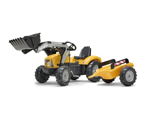 FALK Traktor šlapací SUPER LOADER 2054AM s nakladačem a přívěsem - žlutý