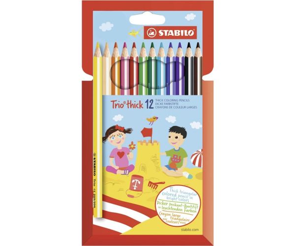 Pastelky Stabilo trojhr. 12ks silné