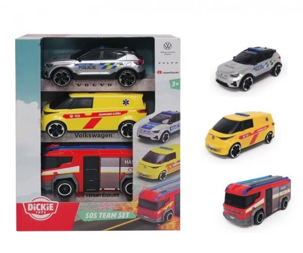 SOS Team auta set 3 ks 15 cm