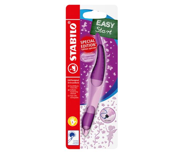 Ergonomický roller pro leváky - STABILO EASYoriginal 3D DreamWorld růžová - vč. bombičky s modrým zm