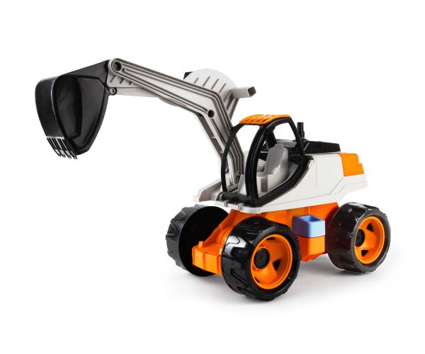 GIGA TRUCKS bagr oranžovo-béžový, okrasný kartón