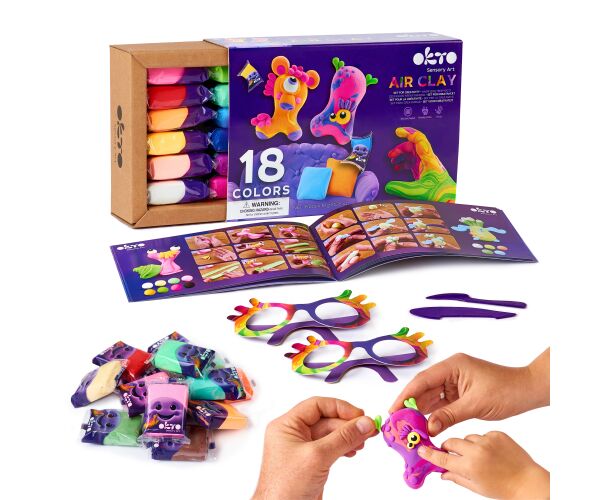 OKTO Samoschnoucí modelovací hmota set 18 barev