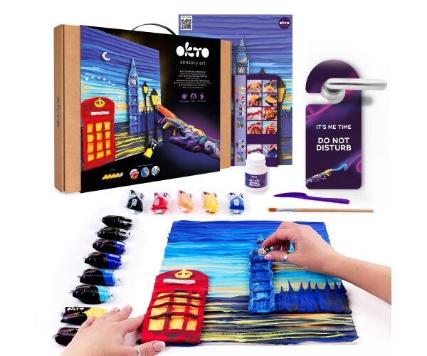 OKTO Výtvarný set malování hmotou #Londoncity 30x40 cm