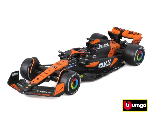 Bburago 1:43 RACE Formula F1 - McLaren F1 Team MCL38 (2024) #81 O. Piastri - Senna Edition with driv