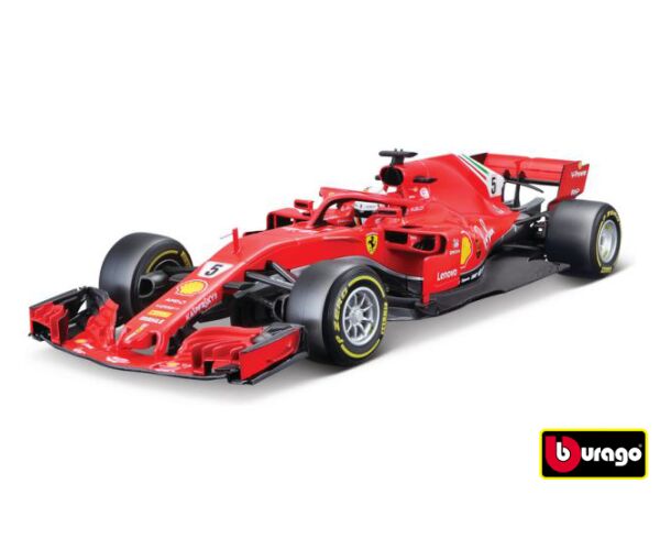 Fórmula 1 Ferrari SF71H N5 Sebastian Vettel 2018 1:18 Bburago - 20 anos! Loja on-line de miniaturas colecionáveis