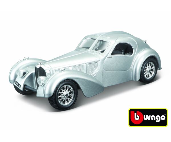 Bburago 1:24 Bugatti Atlantic stříbrná