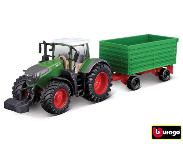 Bburago Farm 10cm Tractor with Trailer - Fendt 1050 with Two-way Tipping Trailer