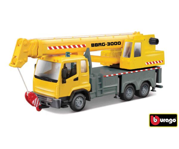 Bburago 1:43 servisní vozidlo Stavební kamion s jeřábem