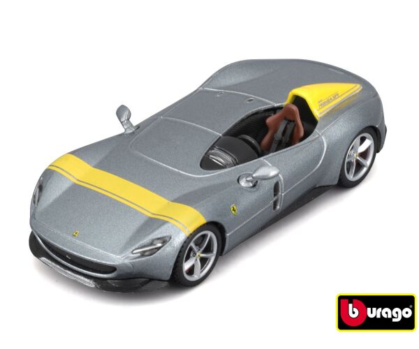 Bburago 1:43 Ferrari  Signature Series - Ferrari Monza SP1 - Silver/ Yellow