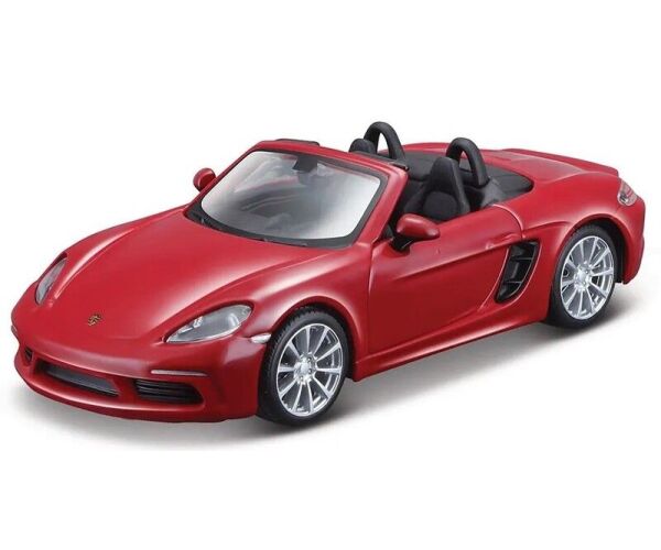 Bburago 1:32 - Porsche 718 Boxster - Dark Red, Yellow