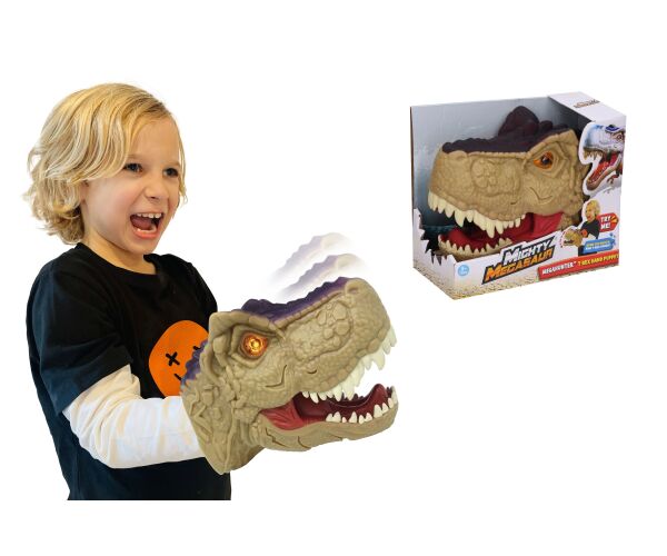 Dino hlava s efekty na ruku 20 cm