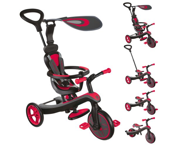 Globber Tříkolka dětská 4v1 - New Red