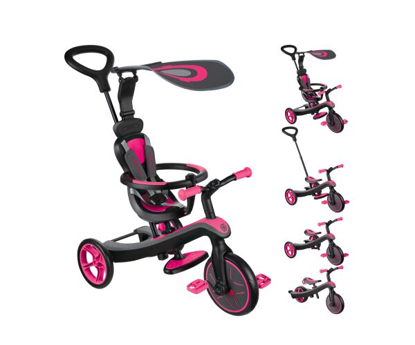 Globber Tříkolka dětská 4v1 - Fuchsia Pink