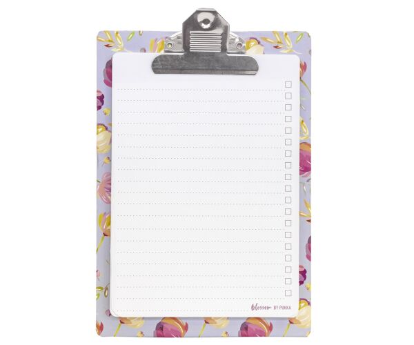 Psací podložka papírová s klipem s poznámkovými listy, 170x245mm, 50 listů, papír 100g