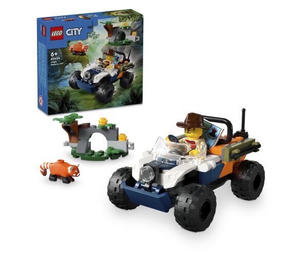 LEGO® City 60424 Čtyřkolka na průzkum džungle – mise panda červená