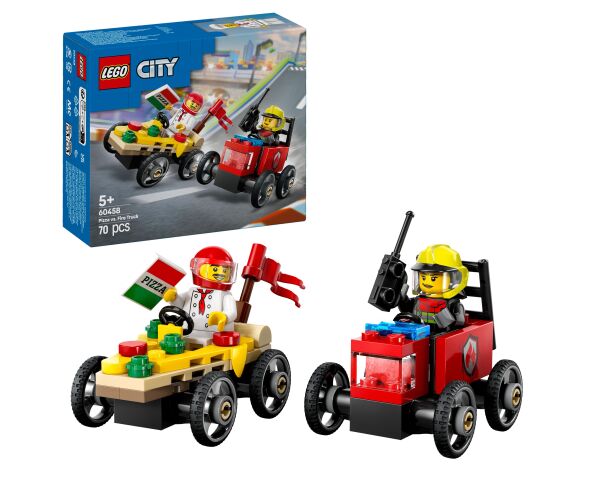 LEGO® City 60458 Závodní balíček: Rozvoz pizzy vs. hasičské auto