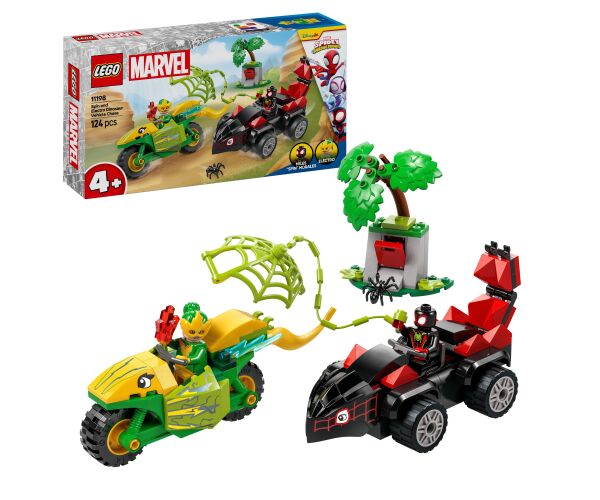 LEGO® Marvel Spidey a jeho úžasní přátelé 11198 Spin, Electro a honička s dinosauřím vozidlem