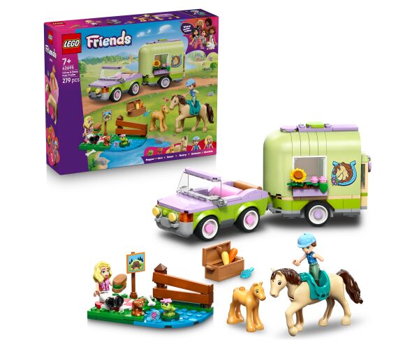 LEGO® Friends 42695 Přívěs s koněm a hříbětem