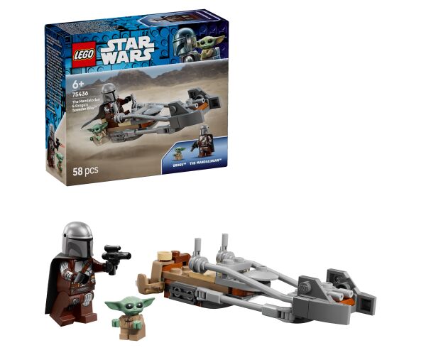 LEGO® Star Wars™ 75436 Mandalorian a Grogu a spídrová motorka