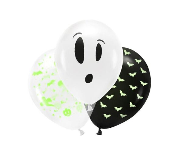 Halloween  BOO - Balónky svíticí ve tmě 27 cm 3 ks