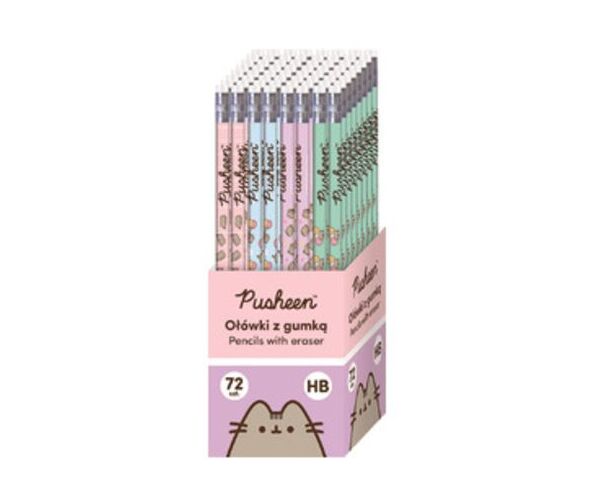 PUSHEEN HB školní tužka s gumou trojúhelníkovou - mix vzorů