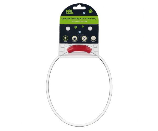 Obojek pro mazlíčky svítící LED USB 55 cm