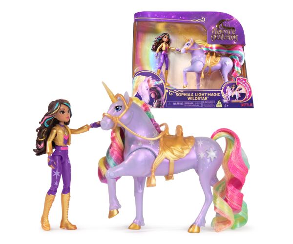 UNICORN ACADEMY SVĚTELNÝ JEDNOROŽEC A FIGURKA 11 CM SOPHIA & WILDSTAR
