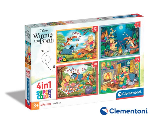 Clementoni - Puzzle 4v1 Disney Medvídek Pú (12+16+20+24 dílků)