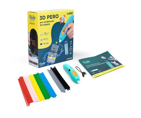 3D pero 3Doodler Start+ a 72 náplní + 10 šablon