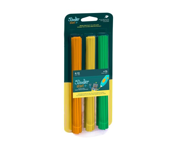 Náplň 75 ks do 3D pera 3Doodler Start+ oranžová, žlutá, zelená
